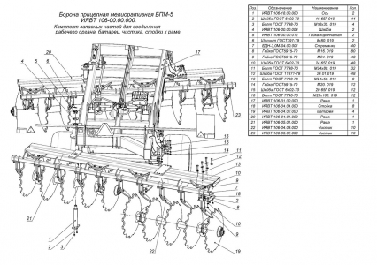 ЗАПЧАСТИ К БОРОНЕ МЕЛИОРАТИВНОЙ БПМ-5
