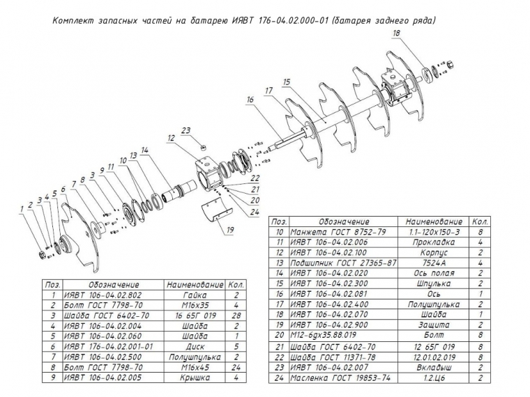 ЗАПЧАСТИ К БОРОНЕ МЕЛИОРАТИВНОЙ БПМ-5-1